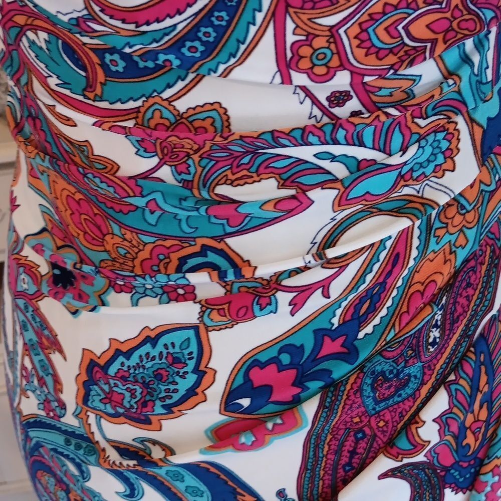 Lauren Ralph Lauren Bright Paisley Soft Knit Dress. Career. Professional. - Picture 6 of 16